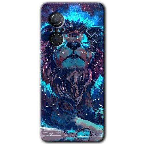 Huawei Nova 9 SE HD Baskılı Kılıf + 9D Tam Ekran Koruyucu - Neon Aslan
