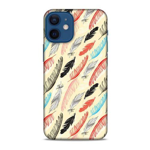 Apple iPhone 12 Mini Kılıf Desenli Özel Seri Tüyler (48) Bumper Kılıf