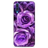 Samsung Galaxy A50 Uyumlu Kılıf Mor Delisi (40) Fit Silikon Kılıf Büyük Güller