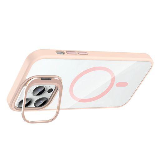 Apple iPhone 14 Pro Max Kılıf Standlı ve Kamera Lens Hediyeli M-Safe Şarj Özellikli Zore Etro Kapak