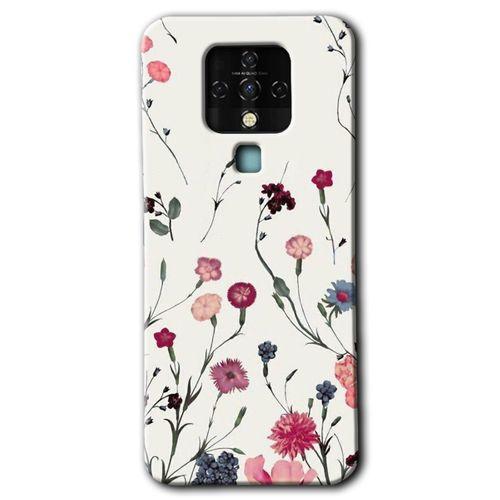 Tecno Camon 16 HD Baskılı Kılıf + 9D Tam Ekran Koruyucu - Mat Çiçek