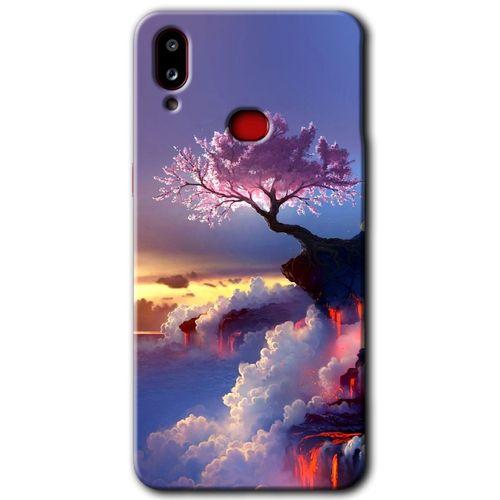 MRCİLETİSİM Samsung Galaxy A10s Kılıf Baskılı Kapak - Wash Red Wall +Tam Kaplayan Mat Seramik