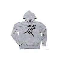 Vikings Ragnar Stencil Gri Kapşonlu Sweatshirt Hoodie