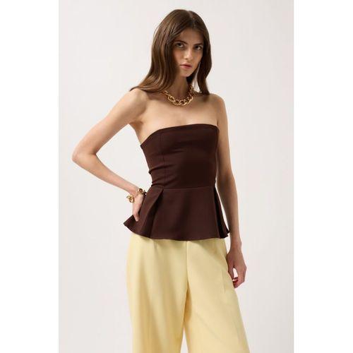 Pileli Straplez Bluz