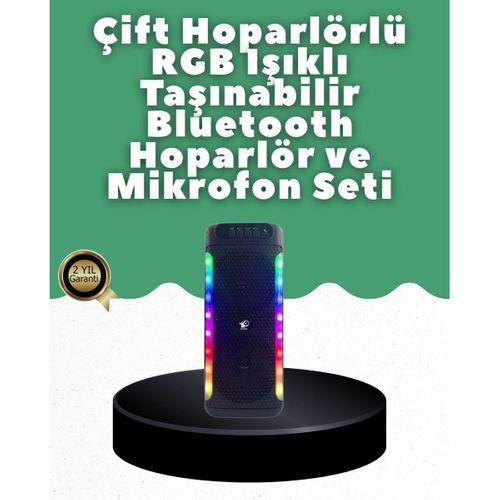 Yüksek Ses Güçlü Kablosuz Hoparlör  Karaoke Mikrofonlu