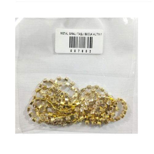 Metal Sıralı Taşlı Bocuk Altın 1 M - 3 paket