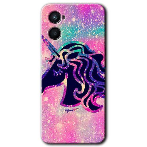 OPPO Oppo Reno 3 Kılıf HD Desen Baskılı Arka Kapak + Temperli Cam - Unicorn Kristal