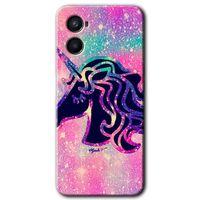 OPPO Oppo Reno 3 Kılıf HD Desen Baskılı Arka Kapak + Temperli Cam - Unicorn Kristal