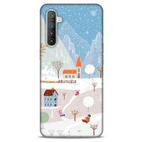 Oppo Realme XT Kılıf Snowix (40) Fit Silikon Kılıf Beyaz Mavi