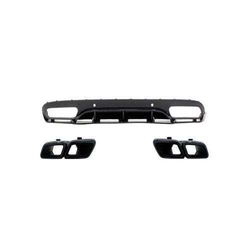 Mercedes W205 Uyumlu C63 Coupe Edition 1 Difüzör & Egzoz Seti Piano Black (Amg)