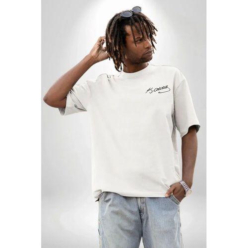 30 Ağustos Zafer Bayramı Ön Arka Baskılı Oversize Bisiklet Yaka T-shirt - Beyaz