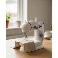 Pedallı Mini Dikiş Makinesi Çift Makara Kilitli Dikiş