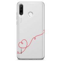 Huawei P30 Lite Kılıf Şeker Kalp Arka Kapak Koruma Desenli Full Koruyucu