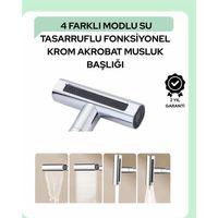 Çok Fonksiyonlu Musluk Başlığı | 4 Su Modu | Geniş Uyumlu Adaptör Seti | Mutfak Ve Banyo Uyumlu