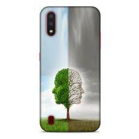 Samsung Galaxy A01 Kılıf Depresyon (35) Fit Design Kılıf Toz Pembe Lacivert