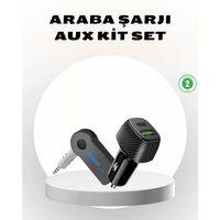 Bluetooth Aux Çevirici Ve Pd Destekli Araç Şarj Cihazı 2’li Set