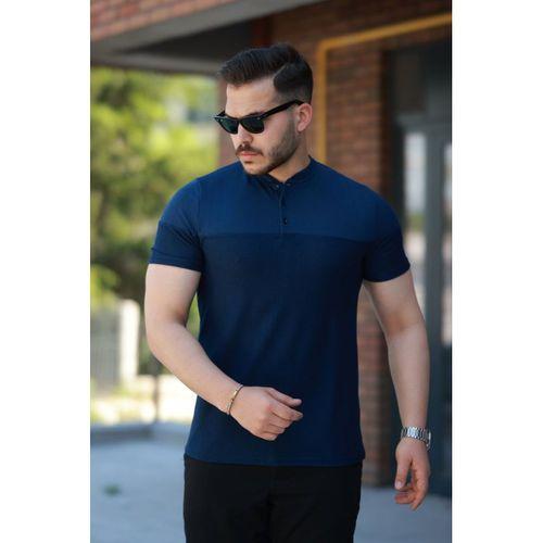 Erkek Hakim Yakalı Kısa Kollu Pamuklu T-shirt