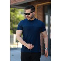 Erkek Hakim Yakalı Kısa Kollu Pamuklu T-shirt