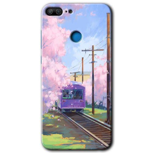 MRCİLETİSİM Honor 9 Lite Kılıf HD Desen Baskılı Arka Kapak + Temperli Cam - Rails Paint