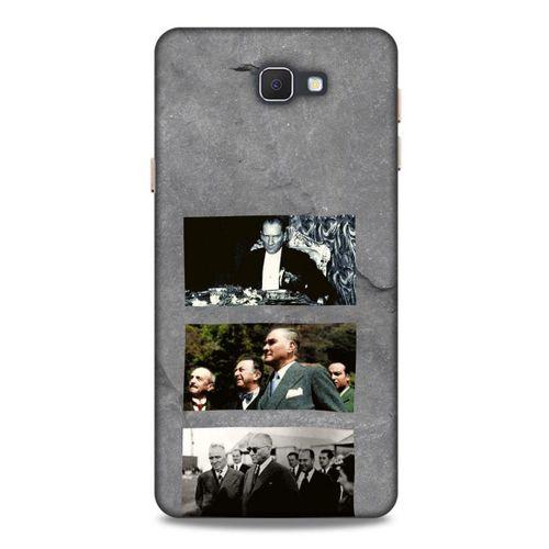 Samsung Galaxy J7 Prime Kılıf Atatürk (12) Koruyucu Silikon Gri