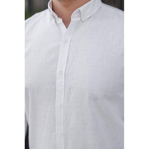 Erkek Uzun Kollu Rahat Keten Gömlek