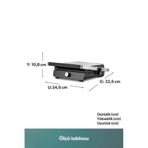 Homend Grilliant Döküm Plakalı Tost Ve Izgara Makinesi Inox 2000 W