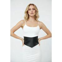 Siyah Kadın Kemer Geniş Suni Deri Korsaj Bel Kemeri - Brf1112