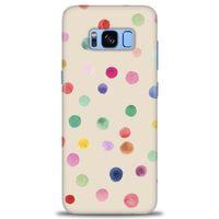 Samsung Galaxy S8 Plus Kılıf HD Baskılı Kılıf - Renkli Puantiye + Tam Ekran Koruyucu