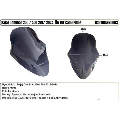Bajaj Dominar 250/400 Füme (2017-24) Uzun Tur Camı