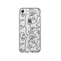iPhone SE Face Art Desenli Premium Şeffaf Silikon Kılıf