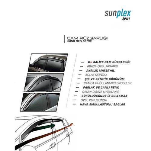 Sunplex TOYOTA Uyumlu COROLLA 2013-2018 Arası Chrome Style 4 Lü Set Kromlu Cam Rüzgarlığı Ön Ve Arka Parça