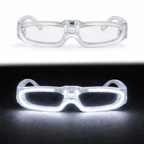 Beyaz LED Işıklı Parti Gözlüğü 3 Modlu – Gece Eğlence Gözlüğü