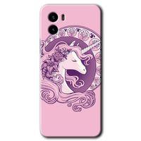 MRCİLETİSİM Vivo Y15s Kılıf HD Desen Baskılı Arka Kapak + Temperli Cam - Unicorn-Pembe