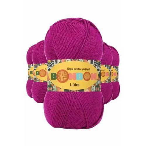 5 Adet Lüks Patik İpi Yünü Fuşya 98403 - bonbon mudanis