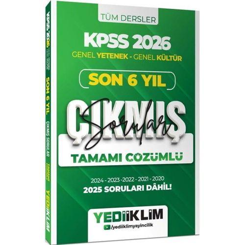 2026 KPSS Genel Yetenek Genel Kültür Son 6 Yıl Tamamı Çözümlü Çıkmış Sorular Yediiklim Yayınları