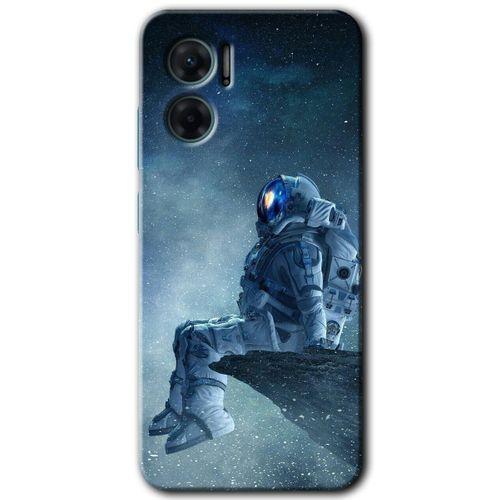 Xiaomi Redmi 10 5G HD Baskılı Kılıf + 9D Tam Ekran Koruyucu - Astronot Yalnızlığı