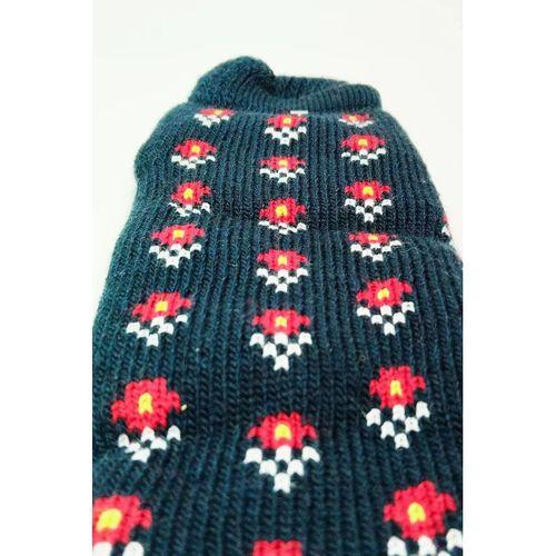 Kalın Kışlık Kadın Soket Çorap Yünlü Havlu Ev Giyim Patik  Desen 2 Lacivert