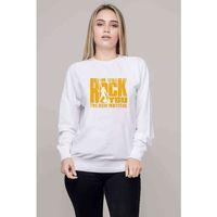 QUEEN We Will Rock You Baskılı Beyaz Kadın Sweatshirt