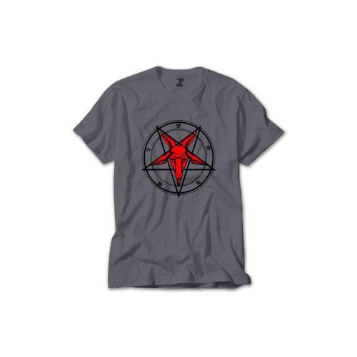 Pentagram Goat Head Renkli Tişört Sarı Renkli