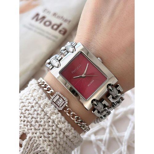 Ferrucci Kadın Kol Saati+Bileklik Özel Seri Çelik Kordon Kararma Renk Atma Yapmaz VS.BLKT.0766