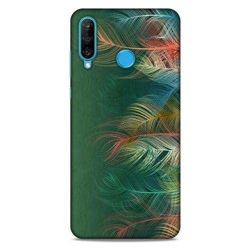 Huawei P30 Lite Kılıf Desenli Özel Seri Tüyler (31) TPU Kılıf
