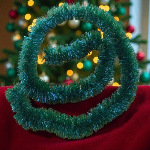 2 METRE MAT KOYU YEŞİL YILBAŞI BOYUN SİMİ KOYU YEŞİL YUMUŞAK BOYUN GARLANDI KOYU YEŞİL SÜSLEME SİMİ