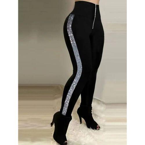 Kadın Yüksek Bel Yan şerit Detaylı Dalgıç Tayt