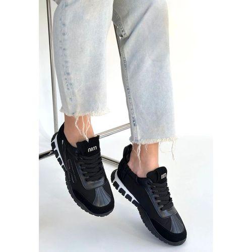 Huer Siyah Nubuk Bağcıklı Spor Ayakkabı