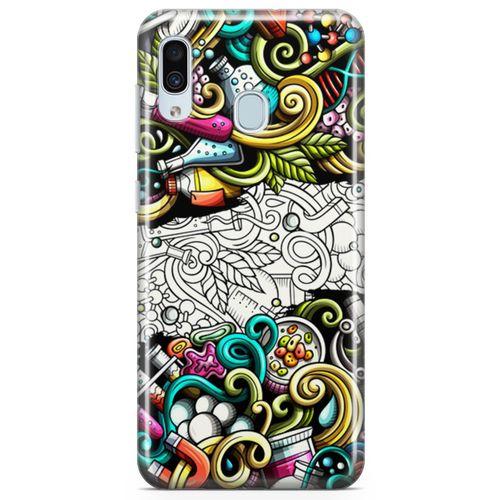 Samsung Galaxy A30 Kılıf Kimya Doodle Arka Kapak Koruma Desenli Full Koruyucu