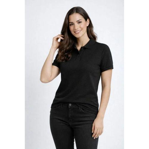 Pike Kumaş Düğmeli Yaka Regular Rahat Günlük Kısa Kol Tişört T-shirt - Siyah