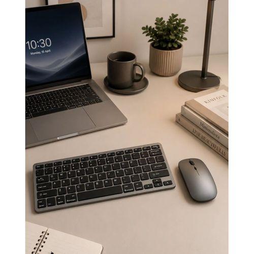 Bluetooth Ve 2.4g Destekli Kablosuz Klavye Mouse Seti Şarj Edilebilir
