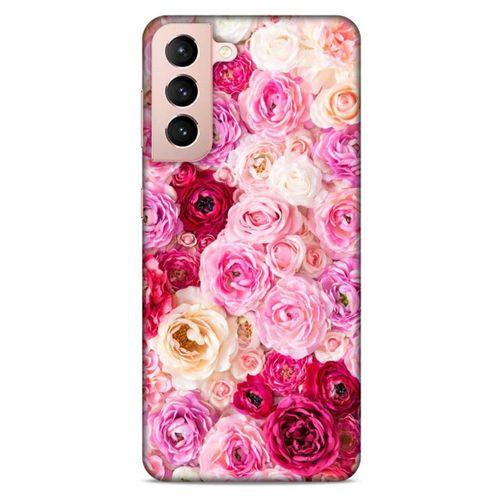 Lopard Samsung Galaxy S21 Uyumlu Kılıf Bahar (47) Crystal Flex Kılıf Güller
