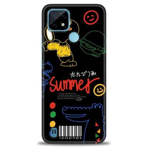 Realme C21 Kılıf HD Baskılı Kılıf - Summer + Tam Ekran Koruyucu