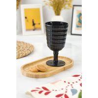 Akrilik Siyah Tekli Kadeh & Su Meşrubat Kahve Yanı Bardağı 450 ml ( Cam Değildir )
